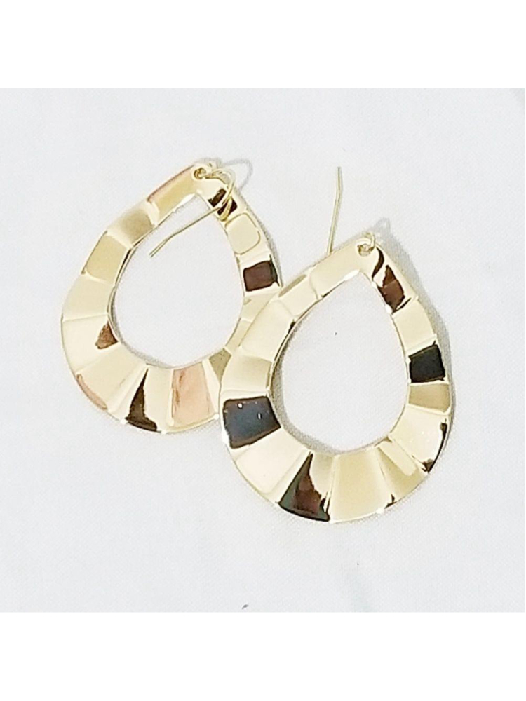 Halogen Gold Teardrop Earrings Open Wave Dangle Minimalist Nwt